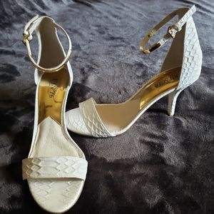 Michael Kors White Snakeskin Sandals